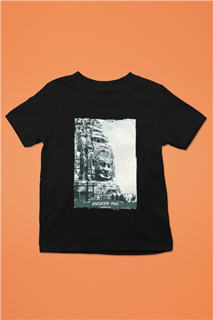 Angkor Vat Siyah Unisex Çocuk Tişört