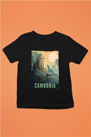 Angkor Vat Siyah Unisex Çocuk Tişört