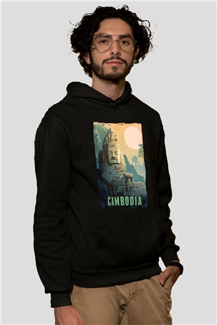 Angkor Vat Siyah Unisex Hoodie