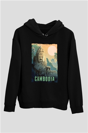 Angkor Vat Siyah Unisex Hoodie