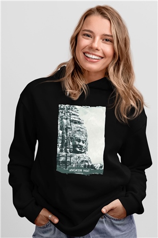 Angkor Vat Siyah Unisex Hoodie