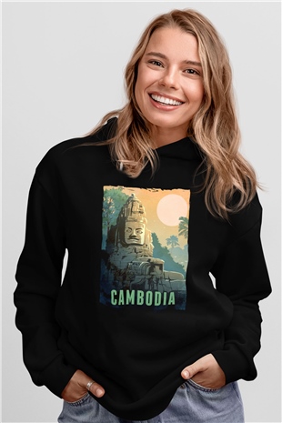 Angkor Vat Siyah Unisex Hoodie