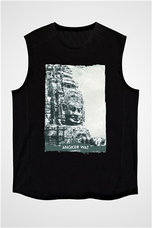 Angkor Vat Siyah Unisex Kolsuz Tişört