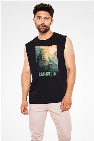 Angkor Vat Siyah Unisex Kolsuz Tişört