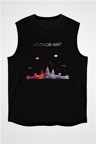 Angkor Vat Siyah Unisex Kolsuz Tişört