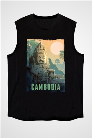 Angkor Vat Siyah Unisex Kolsuz Tişört