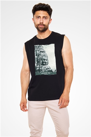 Angkor Vat Siyah Unisex Kolsuz Tişört