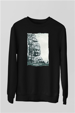Angkor Vat Siyah Unisex Sweatshirt