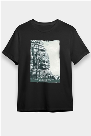 Angkor Vat Siyah Unisex Tişört T-Shirt - TişörtFabrikası
