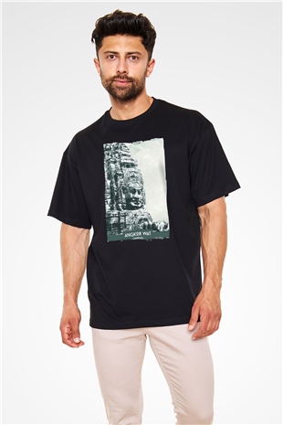 Angkor Vat Siyah Oversize Tişört Oversize T-shirt - TişörtFabrikası