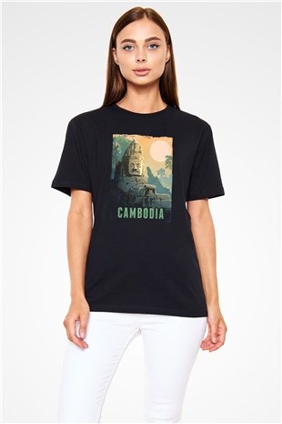 Angkor Vat Siyah Unisex Tişört T-Shirt - TişörtFabrikası