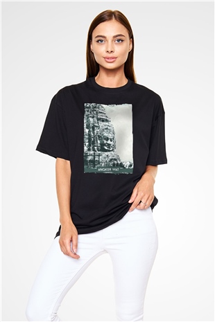 Angkor Vat Siyah Oversize Tişört Oversize T-shirt - TişörtFabrikası