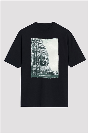 Angkor Vat Siyah Oversize Tişört Oversize T-shirt - TişörtFabrikası