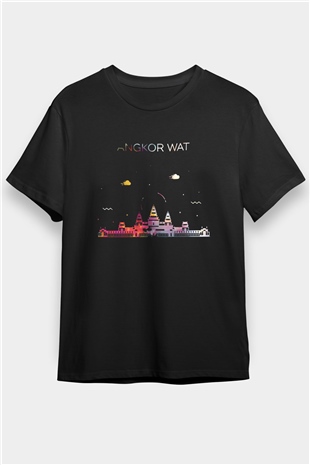 Angkor Vat Siyah Unisex Tişört T-Shirt - TişörtFabrikası