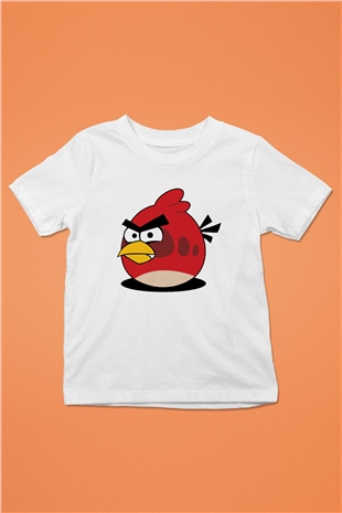 Angry Birds Baskılı Beyaz Unisex Çocuk Tişört