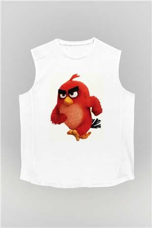 Angry Birds Beyaz Unisex Kolsuz Tişört