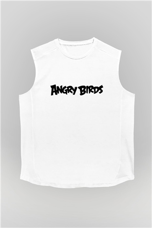 Angry Birds Beyaz Unisex Kolsuz Tişört