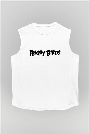 Angry Birds Beyaz Unisex Kolsuz Tişört