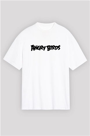 Angry Birds Beyaz Unisex Oversize Tişört T-Shirt