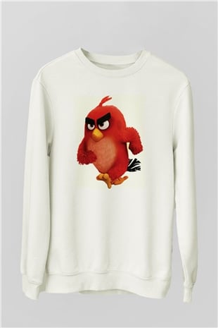 Angry Birds Beyaz Unisex Sweatshirt