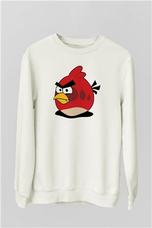 Angry Birds Beyaz Unisex Sweatshirt