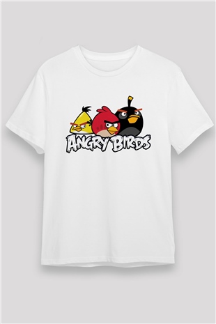 Angry Birds Beyaz Unisex Tişört T-Shirt