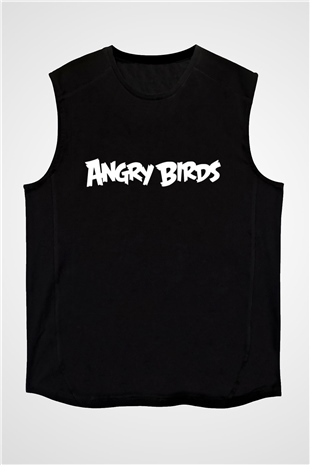 Angry Birds Siyah Unisex Kolsuz Tişört
