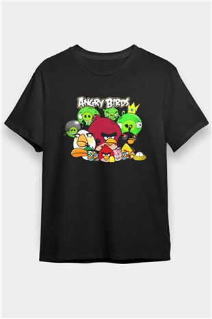 Angry Birds Siyah Unisex Tişört T-Shirt