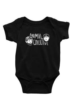 Animal Collective Baskılı Siyah Bebek Body - Zıbın