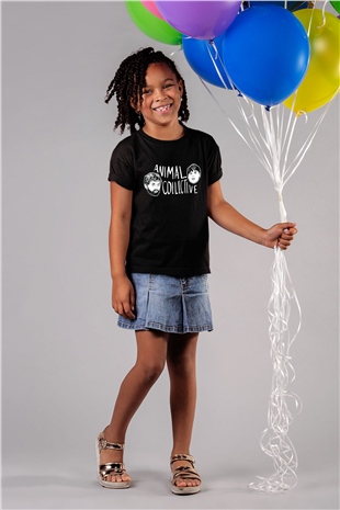 Animal Collective Baskılı Siyah Unisex Çocuk Tişört