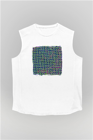 Animal Collective Baskılı Unisex Beyaz Kolsuz Tişört