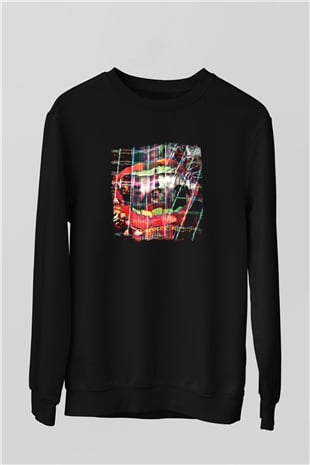 Animal Collective Baskılı Unisex Siyah Sweatshirt