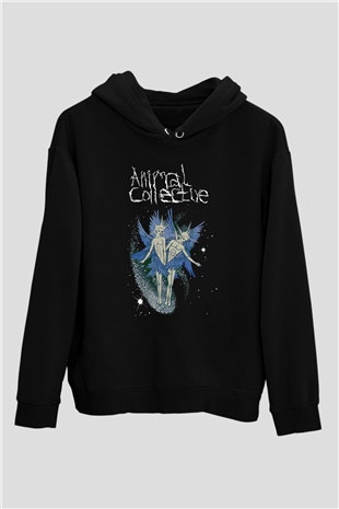 Animal Collective Siyah Unisex Kapüşonlu Sweatshirt