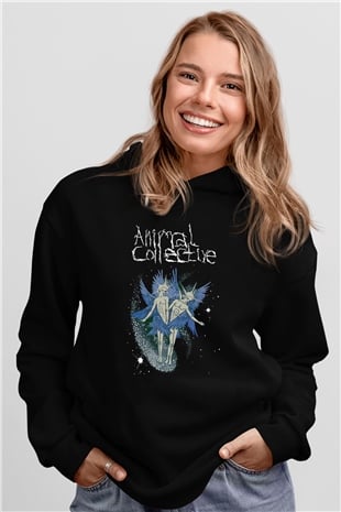 Animal Collective Siyah Unisex Kapüşonlu Sweatshirt