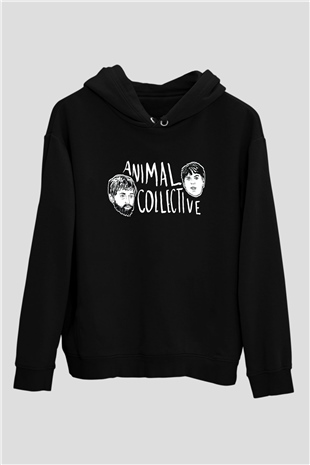 Animal Collective Siyah Unisex Kapüşonlu Sweatshirt