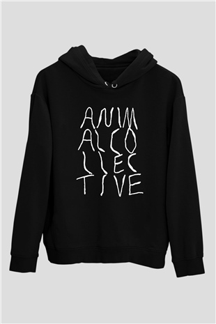 Animal Collective Siyah Unisex Kapüşonlu Sweatshirt