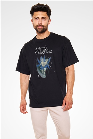 Animal Collective Siyah Unisex Oversize Tişört T-Shirt