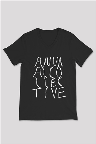 Animal Collective Siyah Unisex V Yaka Tişört T-Shirt