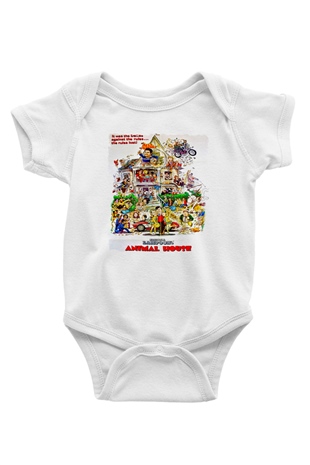 Animal House Beyaz Bebek Body - Zıbın