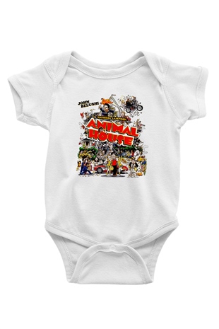 Animal House Beyaz Bebek Body - Zıbın