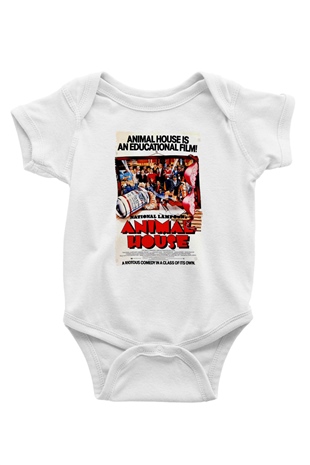 Animal House Beyaz Bebek Body - Zıbın