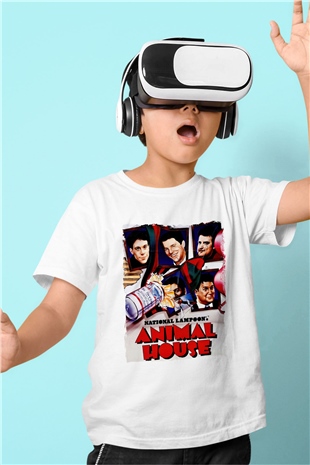 Animal House Beyaz Unisex  Çocuk Tişört