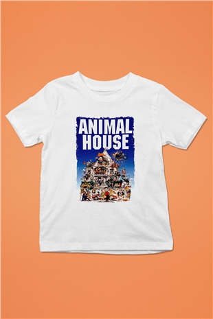 Animal House Beyaz Unisex  Çocuk Tişört