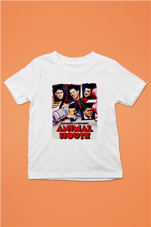 Animal House Beyaz Unisex  Çocuk Tişört