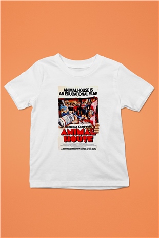 Animal House Beyaz Unisex  Çocuk Tişört