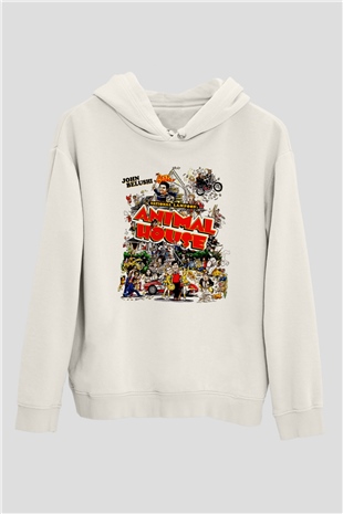 Animal House Beyaz Unisex Hoodie