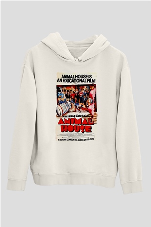 Animal House Beyaz Unisex Hoodie