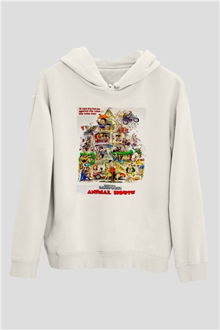 Animal House Beyaz Unisex Hoodie