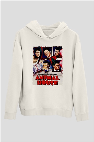 Animal House Beyaz Unisex Hoodie