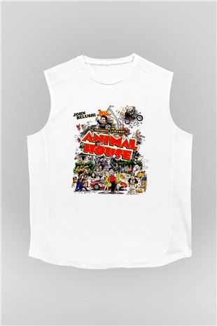 Animal House Beyaz Unisex  Kolsuz Tişört